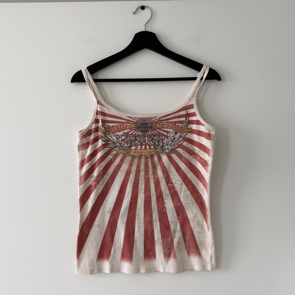 Vintage Harley Davidson Womens XL Cami Tank Top Biker Americana Graphic Y2K